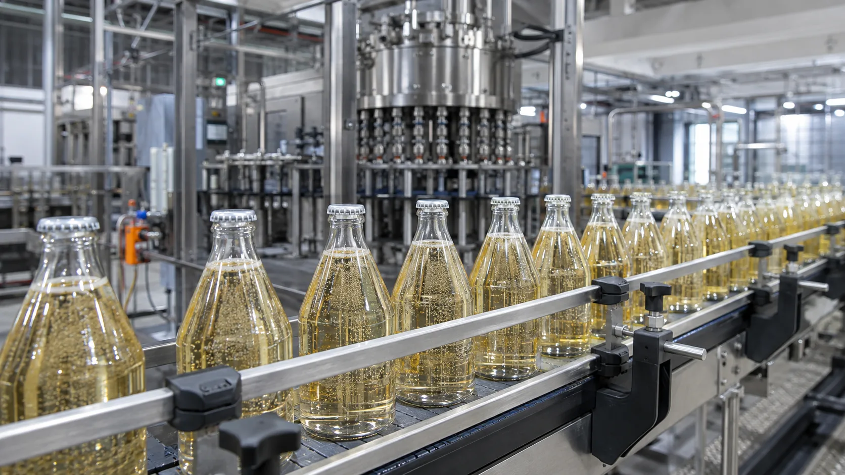 Glass bottled carbonated drinks production