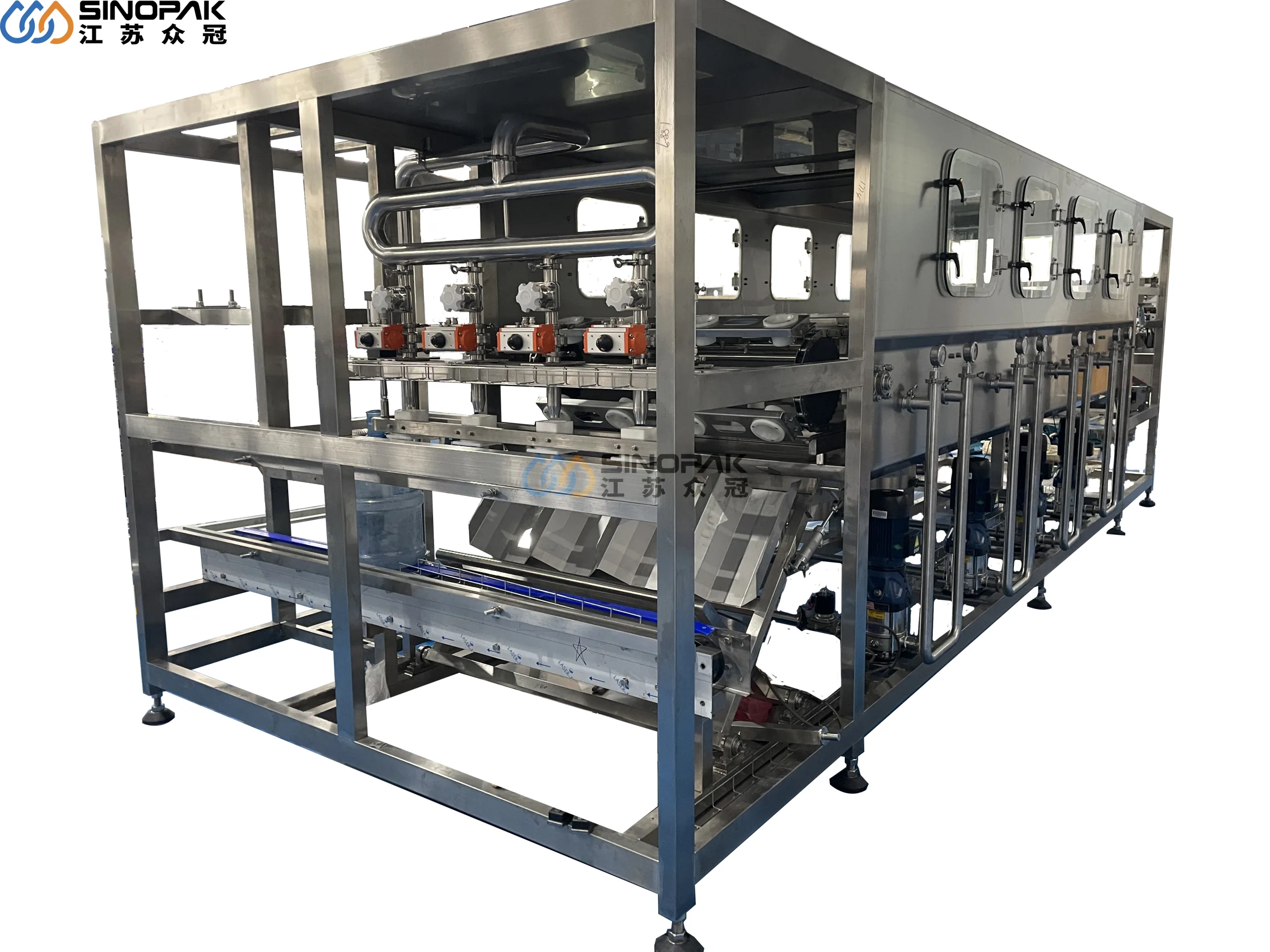 Automatic Linear Type Washing Filling Capping Machine For 3-5 Gallons Barrel