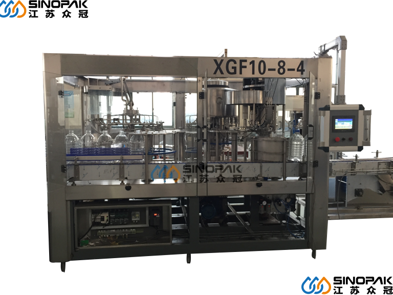 XGF10-8-4 Plastic Barrel Washing Filling Capping Machine For 5 To 20 L