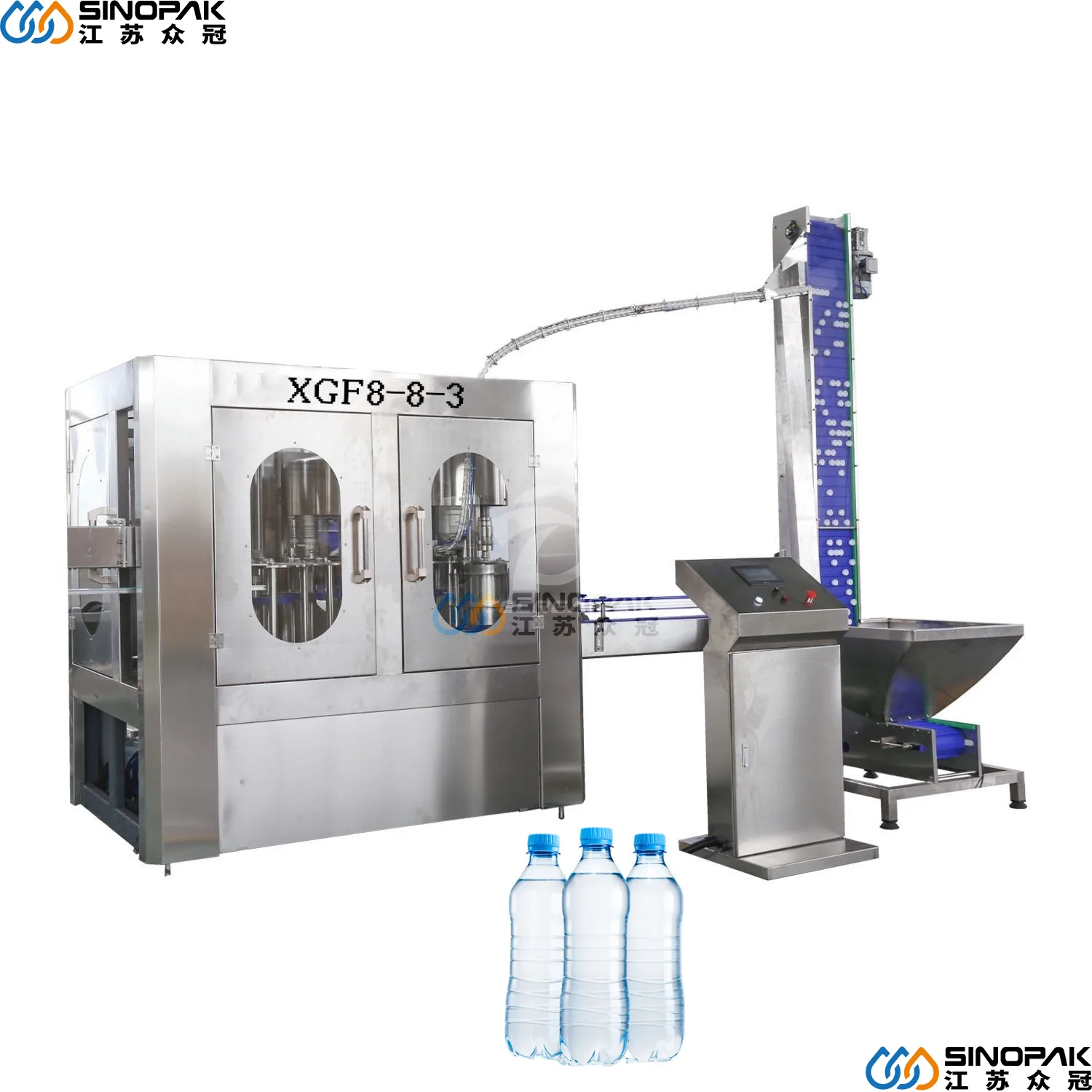 XGF8-8-3 2000BPH Complete Automatic Pure Bottled Water Filling Bottling Production Line