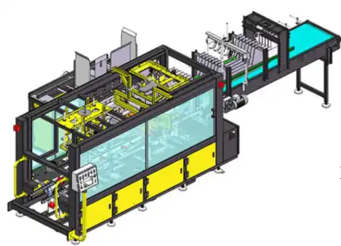 Automatic PE Film Wrapping Machine Sealing Shrink Wrapper With Tray 60 packages per minute
