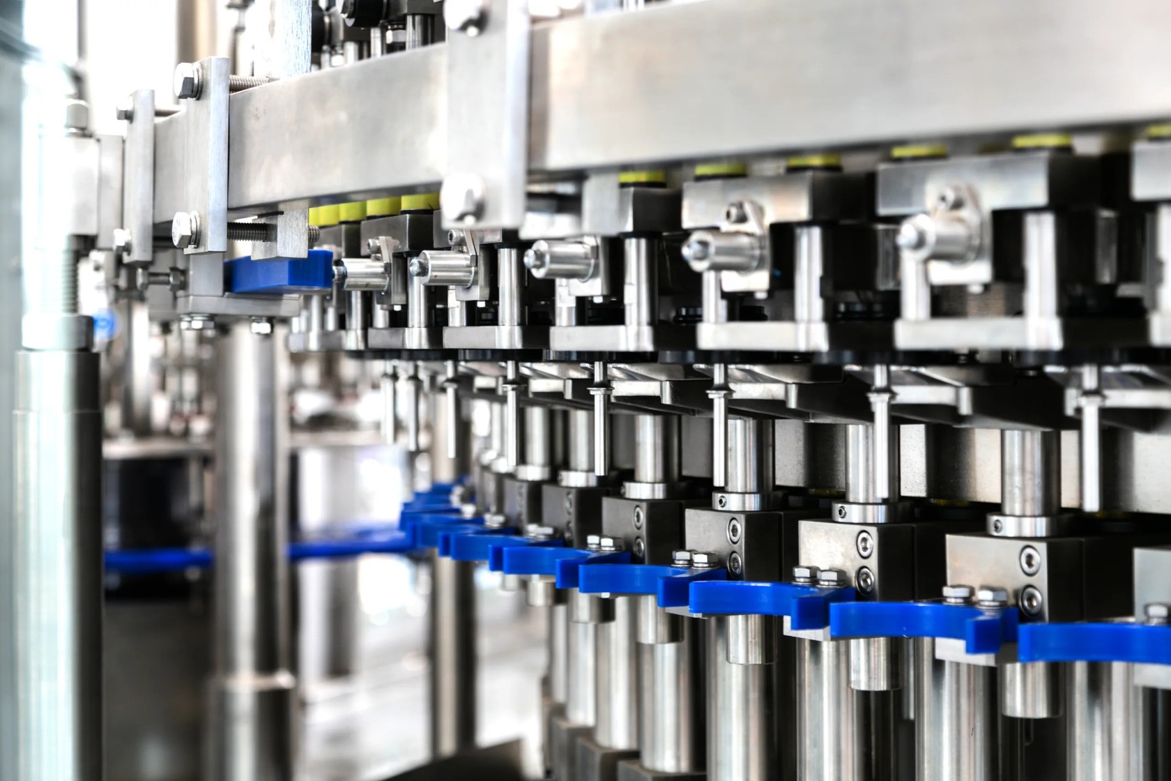 Water filling machine running on a production line at 18,000 BPH
